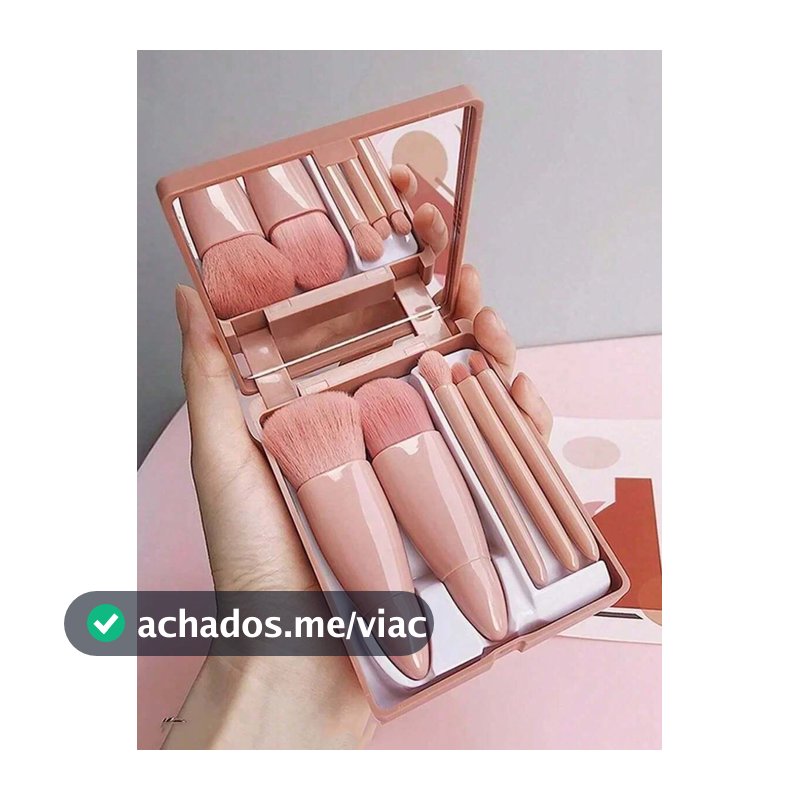 5 Peças Conjunto de Pincéis de Maquiagem Portátil com Espelho, Conjunto de Pincéis de Maquiagem com Estojo, Pincel Multifuncional para Base, Pincel para Blush (com Estojo com Espelho), Pincel Multifuncional Mini para Base, Pincel para Base, Pincel para Sombra, Pincel Esfumador, Conjunto de Ferrament...