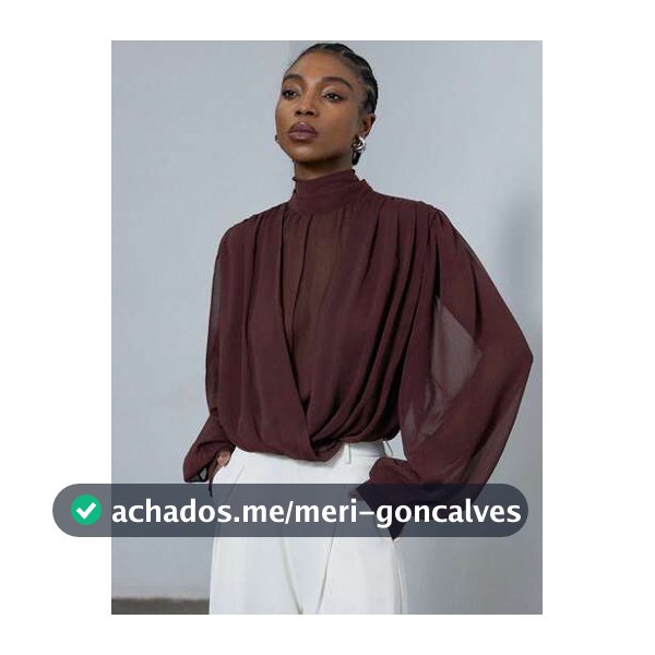 Aveloria Modichic Top Feminina Elegante e Sexy em Borgonha e Marrom Chocolate com Gola Alta