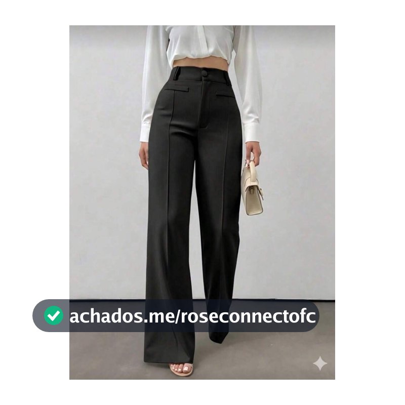 Calça Feminina Em Alfaiataria Cintura Alta Elegante Bolso Fake Verão 2026