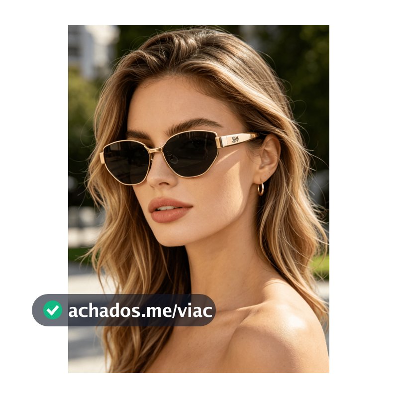 Óculos de Sol Ovais Olho de Gato Femininos, Armação de Metal Dourado Polido com Lentes Cinza Fumê UV400, Óculos Vintage de Luxo, Adequados para Férias na Praia, Looks de Estilo de Rua Diário