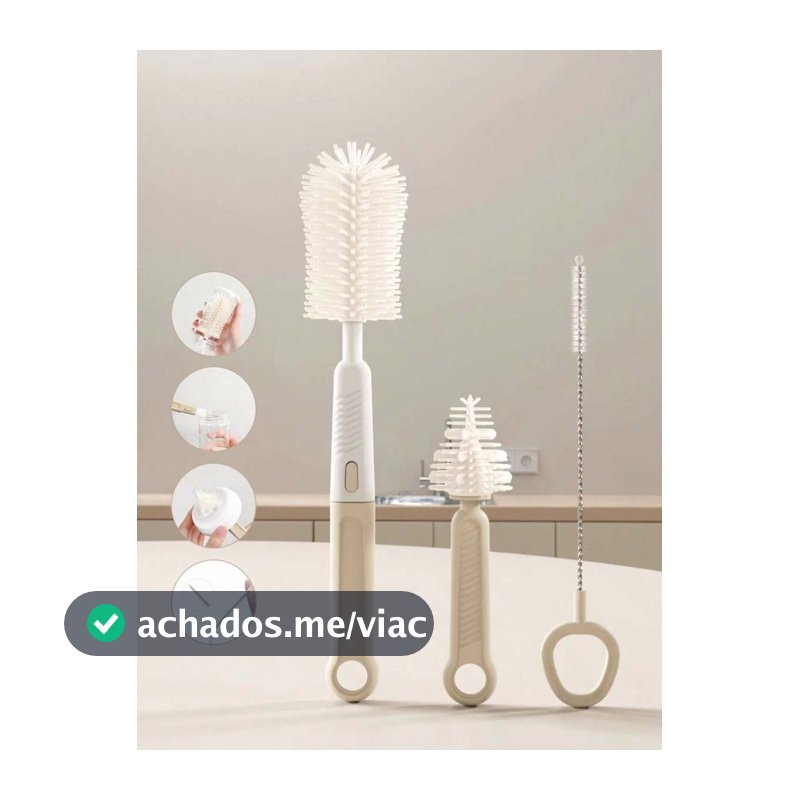 Escova de Silicone para Mamadeira de Bebê