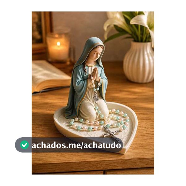 1 Peça Suporte para Terço da Virgem Maria, Porta-Terço, Decoração Católica para Casa, Caixa Elegante para Terço de Oração da Virgem Maria, Presente Religioso, Presente Católico, Adequado para Quarto, Sala de Estar, Decoração de Mesa de Escritório