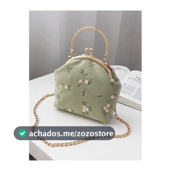Bolsa de Ombro Floral em Forma de Concha com Corrente da Moda para Mulheres