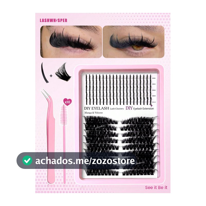 Cílios Postiços Spike em Tufos para DIY, Estilo Fada Manga, Volumosos e Espigados, para Fazer em Casa