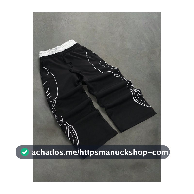PAVTROS Calça de Moletom Casual Versátil para Uso Diário com Gráfico de Letra e Blocos de Cor para Homens