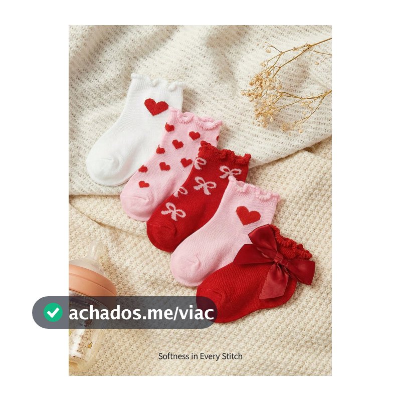 Cozy Pixies 5 Pares de Meias para Bebê, Laço Fofo, Meias de Renda Fofas, Podem Ser Usadas Dentro e Fora, Mantêm o Calor