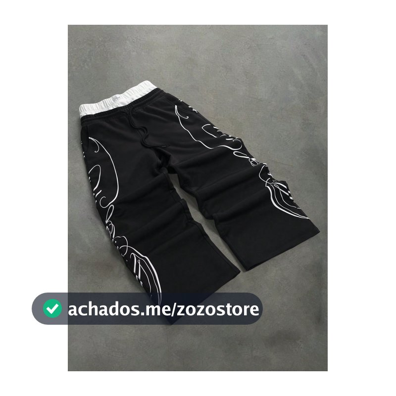 PAVTROS Calça de Moletom Casual Versátil para Uso Diário com Gráfico de Letra e Blocos de Cor para Homens