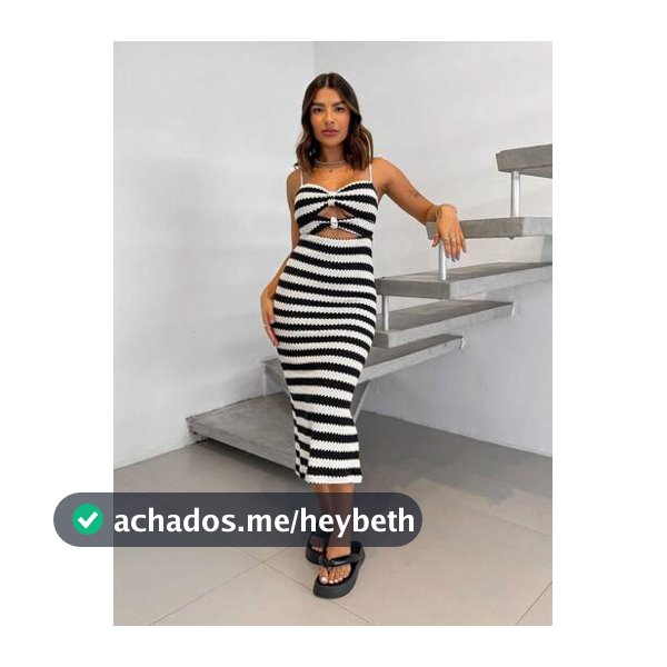 Vestido Midi Listrado Malha