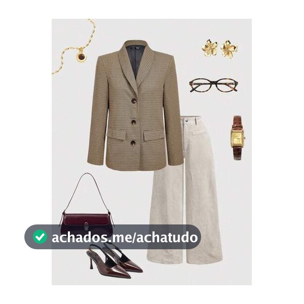 SHEIN MOD Blazer Xadrez de Moda Feminina