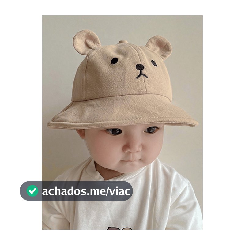 1 Peça Chapéu de Sol de Malha com Urso para Bebê