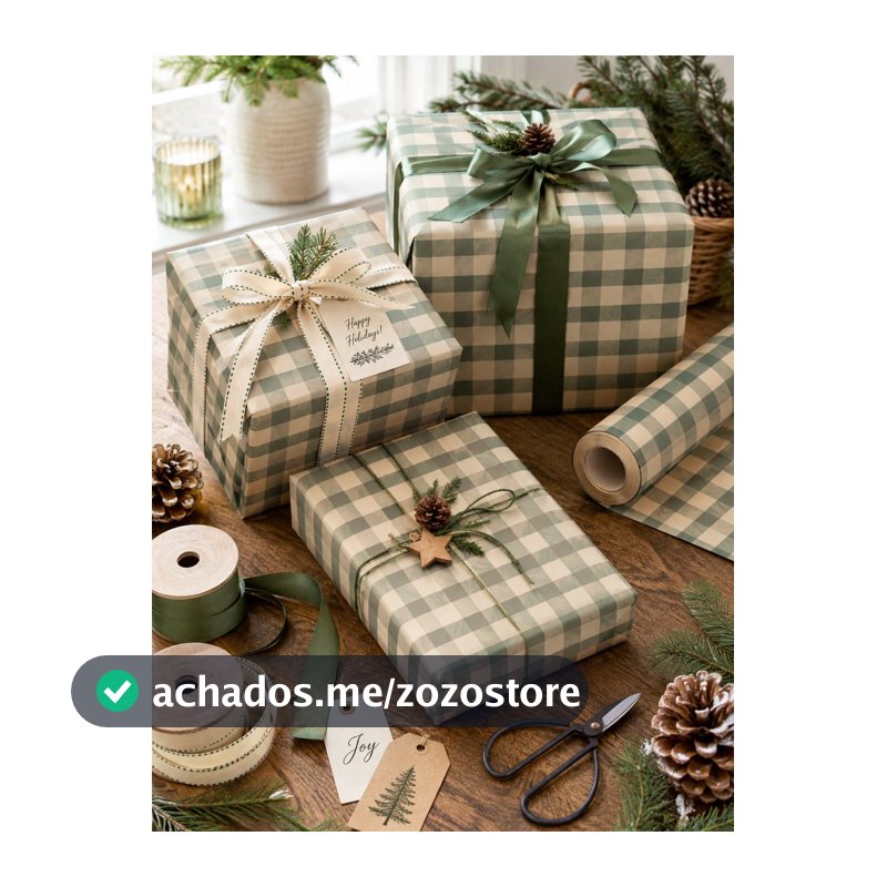 Rolo de Papel de Embrulho Xadrez Vintage Verde & Marrom 5m, Papel de Embrulho para Presentes, Papel de Embrulho Xadrez, Papel de Presente Xadrez, Papel de Embrulho Vintage, Rolo de Papel de Embrulho, Papel Artesanal, Embrulho de Presente de Feriado, Embrulho de Buquê, Decoração de Caixa de Presente,...