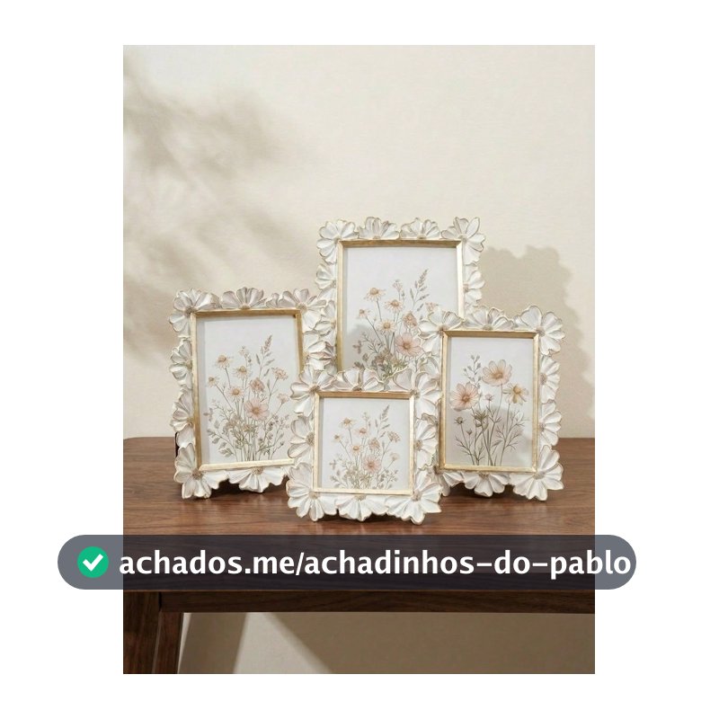 Cirelle 1 Peça Moldura Decorativa com Padrão de Flor de Margarida Tridimensional com Borda Branca, em Material de Resina, Moldura de Exibição de Foto Quadrada, Uma Moldura de Foto Reversível Adequada para Decoração de Fotos Domésticas e Exibição de Adereços de Fotografia