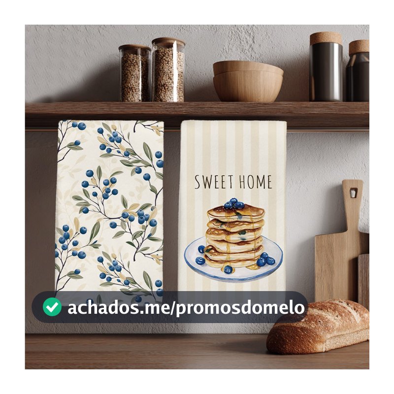 2 Peças Toalhas de Cozinha Minimalistas Diárias com Padrão de Ramo de Mirtilo & Bolo de Mirtilo, Panos de Prato de Poliéster Macio, Adequado para Decoração de Cozinha, Limpeza de Cozinha, Decoração de Festa de Feriado, Suprimentos de Cozinha & Banheiro, Essenciais para Casa, Decoração de Casa, Prese...