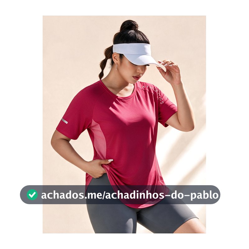 SHEIN Rhythm Era Camiseta Esportiva de Manga Curta com Estampa de Letra para Mulheres Plus Size