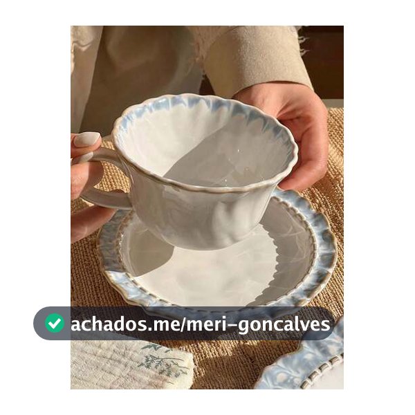 1 Conjunto de Xícara e Pires de Café Cerâmica Azul Fumê, Borda Floral de Esmalte Reativo de Alta Qualidade, Caneca Clássica Americana de Latte, Copo de Água para Casa, Presente de Escritório, Presente de Aniversário, Presente de Feriado, Presente para Namorada