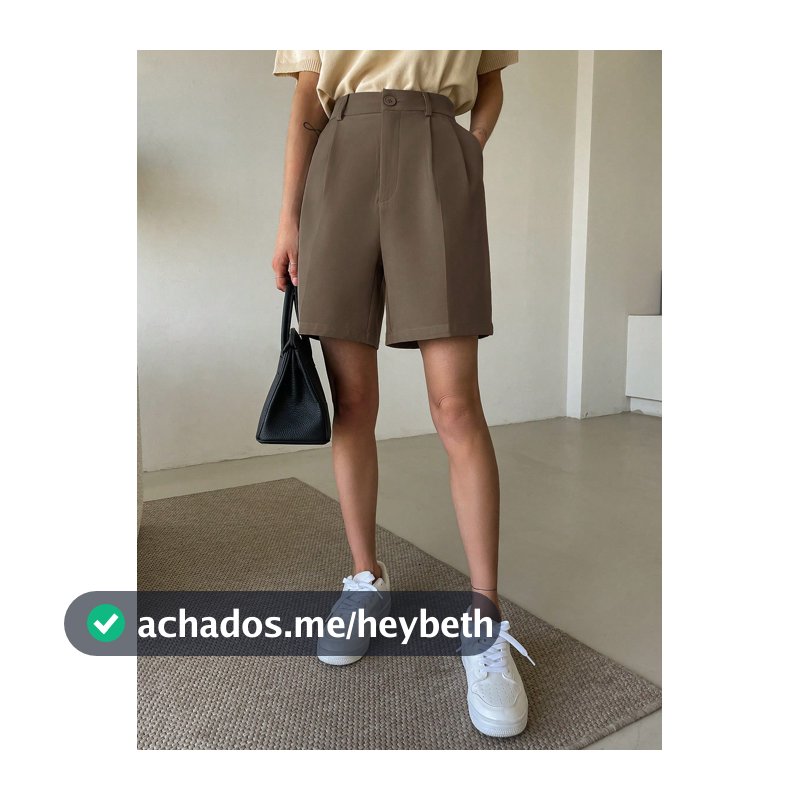DAZY Shorts Shorts Solto Plissado de Cor Sólida para Mulheres, Roupas de Outono Escola