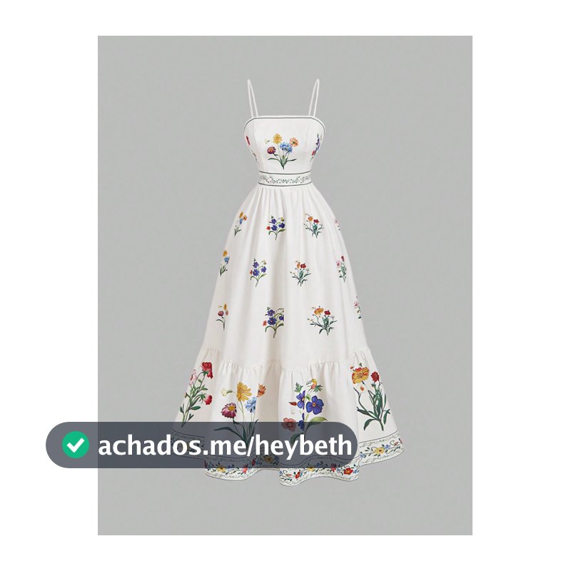 SHEIN MOD Vestido Floral Estilo Boho Feminino, Para Férias, Romântico, Looks de Verão para Mulheres, Looks de Férias para Mulheres, Looks de Praia para Mulheres, Vestuário Ocidental Feminino, Vestido Floral Feminino
