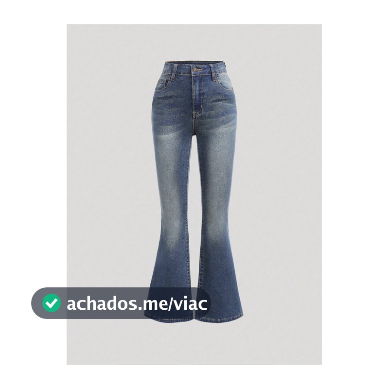 SHEIN Girlism Denim Flare com Lavagem Retrô Y2K para Meninas Pré-Adolescentes, com Bolsos Inclinados, Elástico, para o Verão