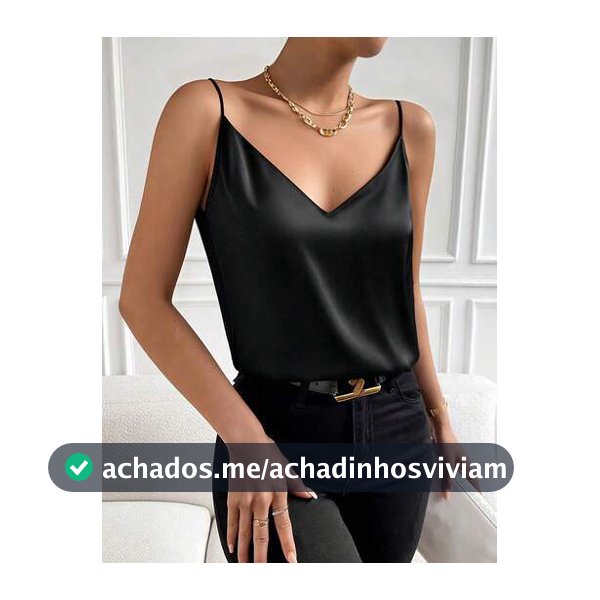Regata Casual Minimalista de Cor Sólida Preta de Verão para Mulheres