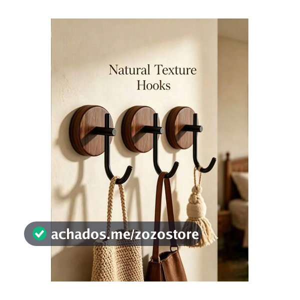 1/2/3/4 Peças Ganchos de Parede de Madeira de Nogueira, Ganchos de Roupa Sem Furos Sobre a Porta, Ganchos de Armazenamento de Roupa para Quarto e Banheiro, Cabideiro de Chapéus e Toalhas, Ganchos Resistentes, Adequados para Pendurar Toalhas, Casacos, Roupões, Bolsa de Toalha de Parede