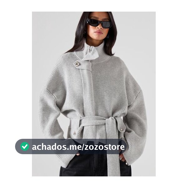 LYSMO 2025 Novo Cardigan Casual Canelado Cinza Claro Feminino Minimalista,Cardigan de Botões Chique de Outono para o