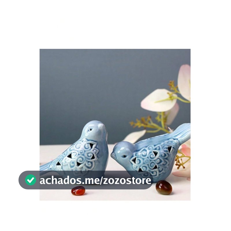 Conjunto de Ornamentos de Pássaros de Cerâmica (2 peças), Colecionáveis de Artesanato Decorativo, Adequado para Casa, Escritório, Carro e Mesa de Café, Uso Versátil, Lavável, Presente Ideal para Amigos e Família