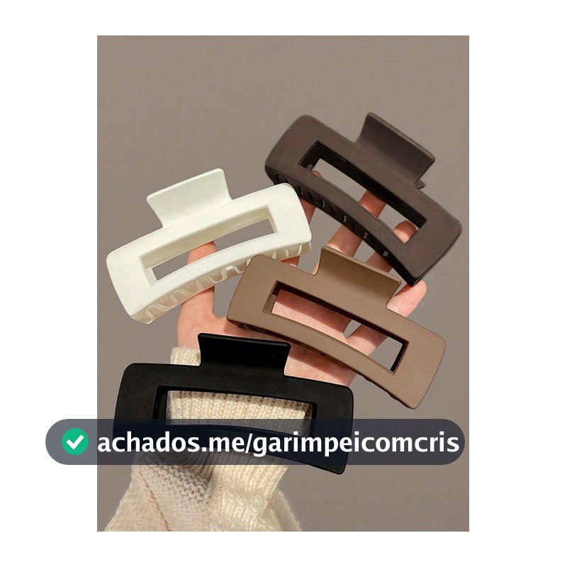 Livesso 4 peças/1 peça Presilhas de Cabelo Quadradas Grandes de Plástico Pretas, Brancas e Marrons de 11cm, Elegantes, Versáteis, Estilo Minimalista, Adequadas para Uso Diário, Festa, Trabalho, Férias - Presilhas de Cabelo para Penteado, Lavagem, Maquiagem, Acessórios de Roupa, Clipes de Cabelo para...