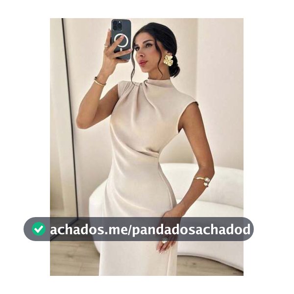 Firerie Vestido Casual Elegante Diário Feminino Novo para Férias ou Viagem com Gola Elevada