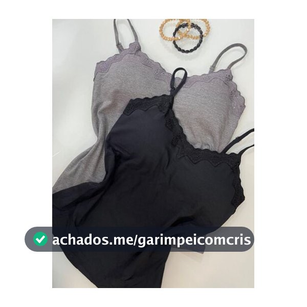 kit 2 blusa de alça com renda