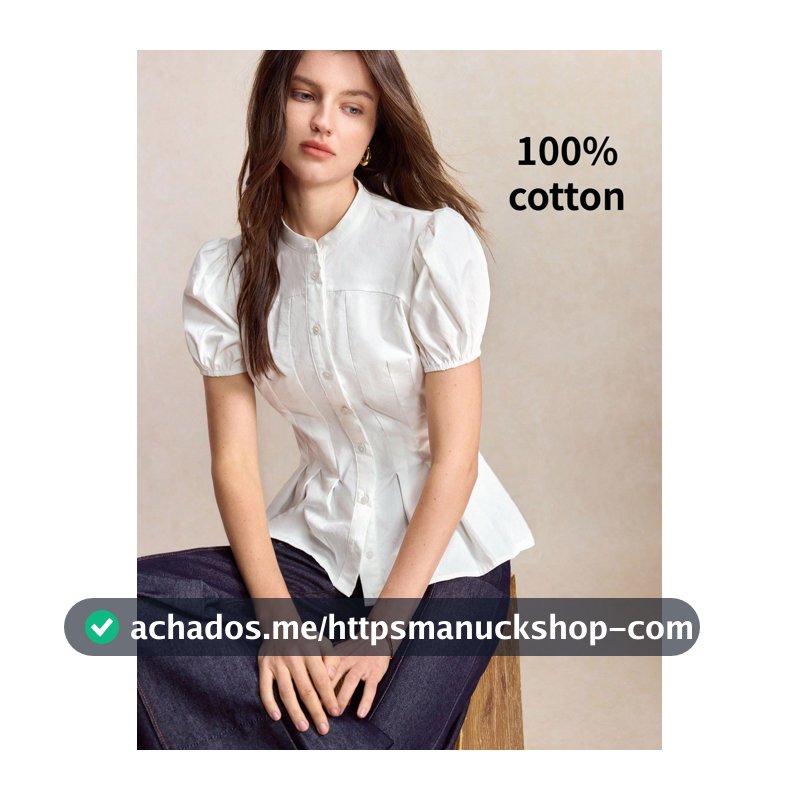BizChic Blusa Branca com Manga Pétala e Cintura Marcada, Estilo Formal de Negócios, Férias, Deslocamento, Encontro, Uso Diário, Escritório, Emagrecedora, Elegante, Versátil, Outono, Halloween, Volta às Aulas, Festa, Aniversário, Convidada de Casamento, Igreja, Ocasião Especial, Minimalista, Country,...