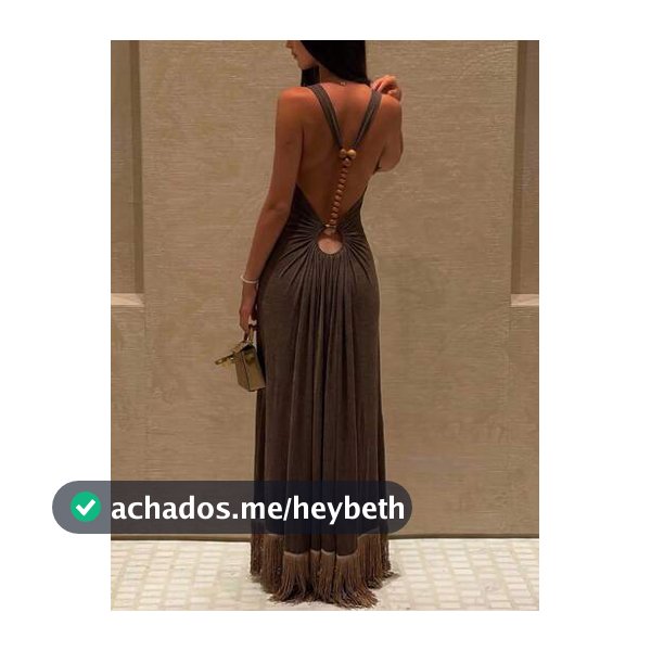 Aloruh Vestido Ajustado Feminino Primavera/Verão Marrom Sólido para Férias com Costas Abertas, Corrente com Contas e Borlas