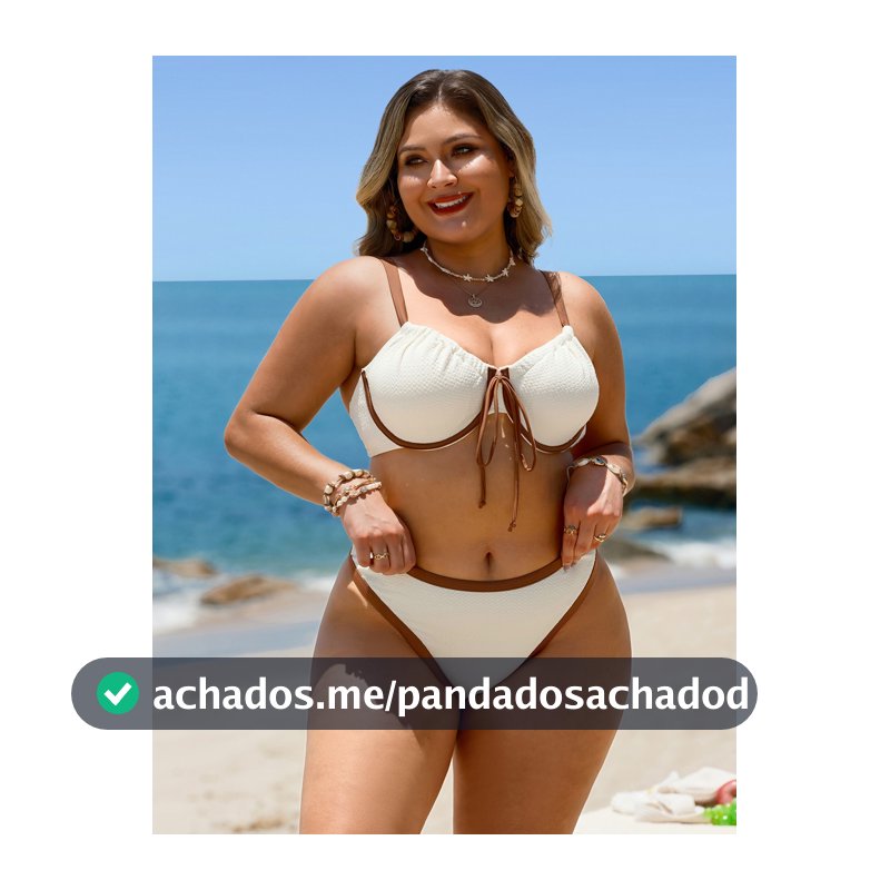 Swim Lushoire Conjunto de Maiô Bikini com Sustentação por Arame Colorido em Contraste, Texturizado, para Férias na Praia, Plus Size, Feminino