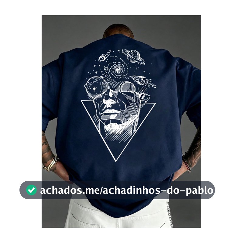 Camiseta de Manga Curta Masculina Casual, Fashionável, Minimalista, para Uso Diário, Estampada, com Ombros Caídos, Solta e Respirável, Verão