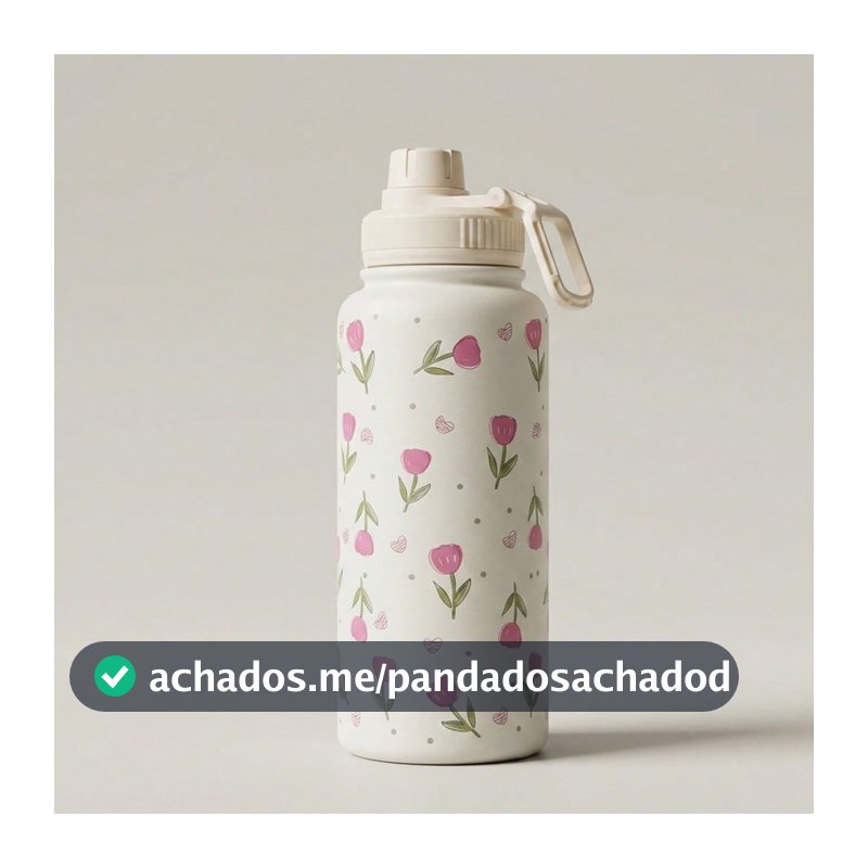 1 Peça Garrafa de Água com Formato de Tulipa Fofa de 400ml/600ml/800ml/1000ml, Reutilizável, Portátil e Estilosa, Adequada para Mulheres, Estudantes, Escritório, Academia e Mais