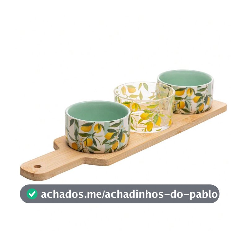 Wolff 4 Peças para Servir Petisco Siciliano 10,5cm x 40cm Bambu - Lyor