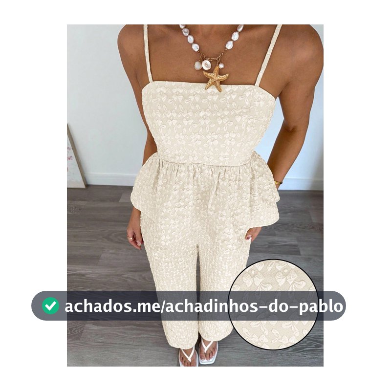 Siren Gaze 2 peças/Conjunto Mulheres Cor Sólida Babado Barra Camiseta Regata e Calça Conjunto Roupas de Verão Mulheres Vestido Roupas de Verão Mulheres Roupas Trabalho Vestidos de Verão Bege Conjunto Duas Peças Creme Conjunto Duas Peças Verão Cropped Top Férias Resort