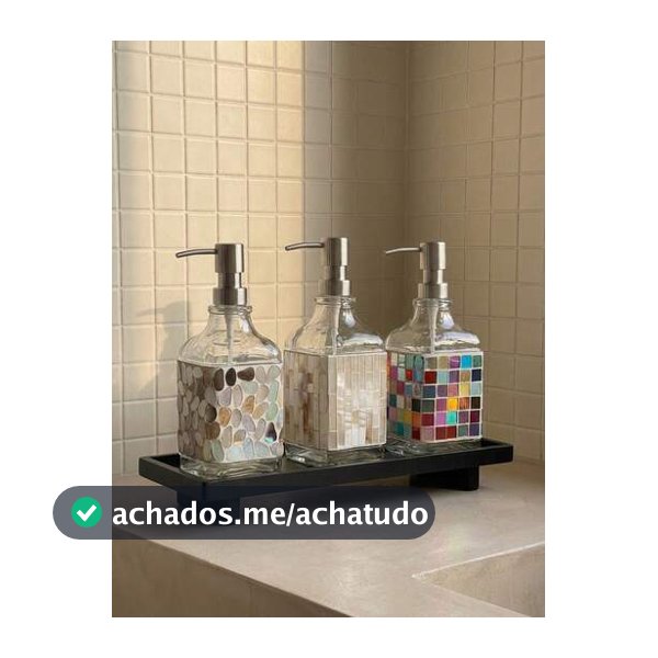 Cirelle Dispenser de Sabonete Líquido Estilo Nórdico com Mosaico, Frasco de Loção de Vidro, Recipiente Decorativo para Banheiro