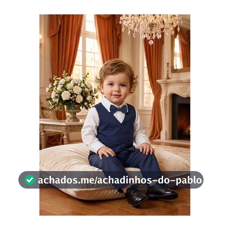 BOARNSEORL 3 Peças Conjunto de Roupa de Gentleman para Bebê Menino: Camisa Branca de Manga Longa com Gravata Borboleta, Colete e Calça, Moda para Festa de Aniversário, Casamento, Comemoração do 1º Mês/Ano