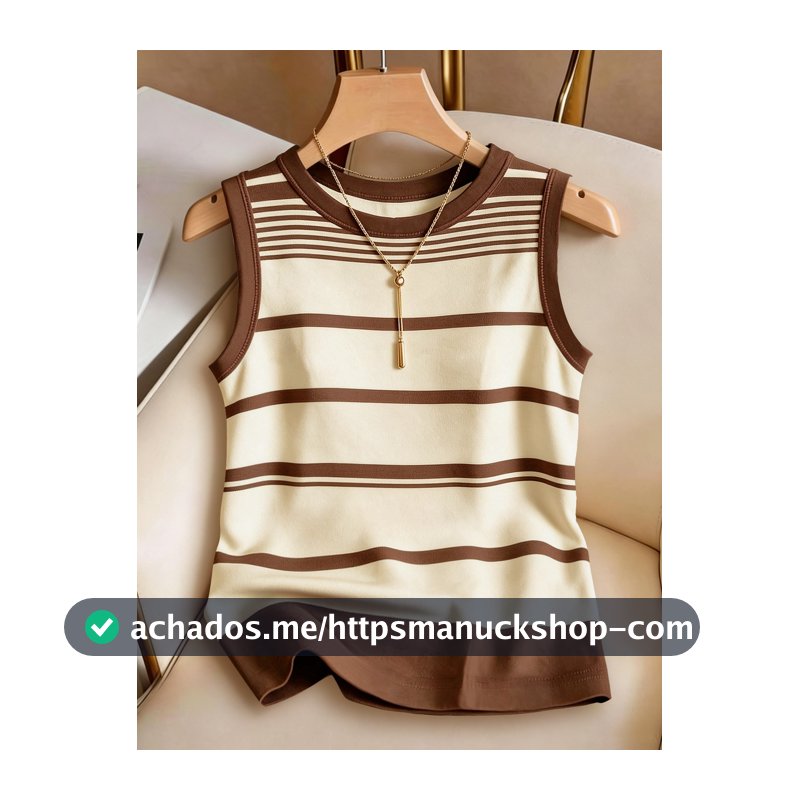 Franclia Regata Plus Size Feminina de Verão Casual para Curvas, Férias, Trabalho e Casa, Color Block com Estampa Branca, Ajustada e Confortável