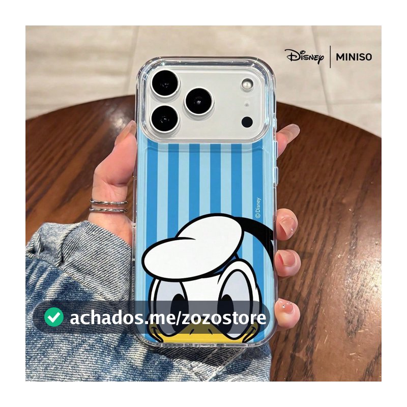 1 Peça Capa de Telefone com Design de Listras Azuis Pato Donald da Disney Compatível com iPhone 18 Pro/18 Pro Max/17/17 Pro/17 Pro Max/17 Air/16/15/14/13/12/11/Série X Capa iPhone 18 Pro Max Capa iPhone 18 Pro Capa iPhone 17 Presentes de Meia para a Namorada