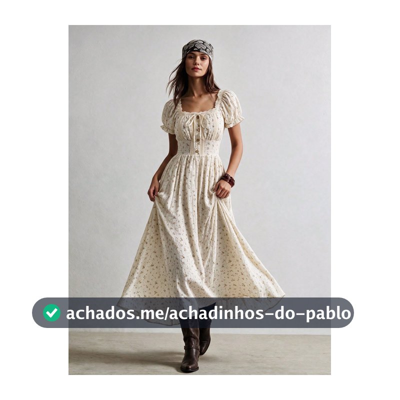 Rusttydustty Vestido Longo Feminino Estilo Boêmio Suave para Férias, Decote Quadrado, Manga Pétala, Cintura Franzida, Estampa Floral Damasco Francês, Elegante, para Outono, Halloween e Verão