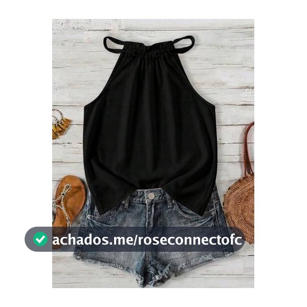 EMERY ROSE Top Casual Feminina Plus Size com Decote Halter em Cor Sólida, Adequada para o Verão e Zoológico