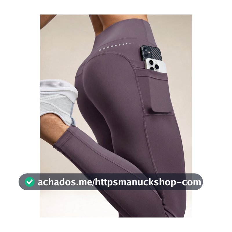 Eassivo Eassivo Leggings Casuais de Cintura Alta para Fitness Feminino com Bolsos, Calça de Ioga