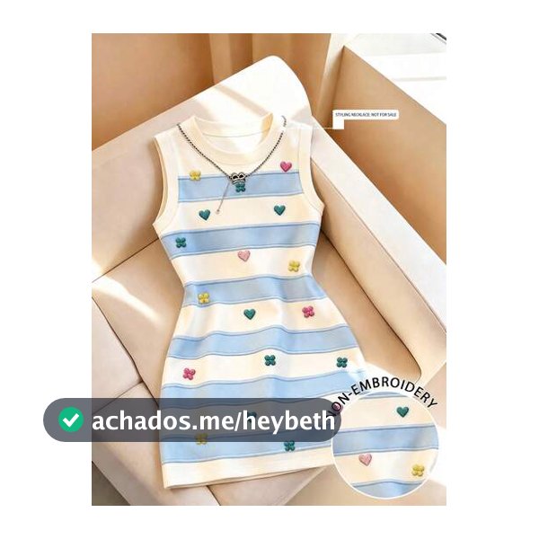 Resyla Vestido Midi Feminino com Estampa Digital Floral Listrada em Cores Contrastantes e Textura 3D