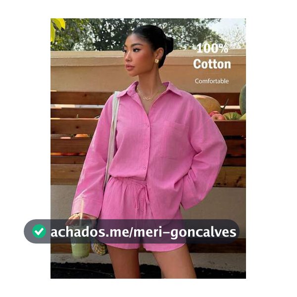 Muchica Conjunto de Camisa e Shorts Tecido Sólido Casual de Verão para Mulheres
