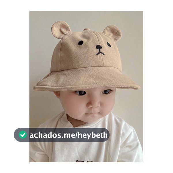 1 Peça Chapéu de Sol de Malha com Urso para Bebê