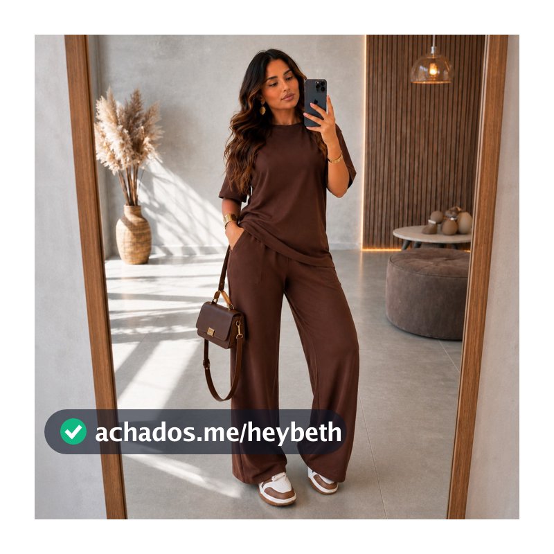 Conjunto Feminino Elegante Premium Blusa Oversized + Calça Pantalona Moda Casual Look Moderno e Confortável Aerolook