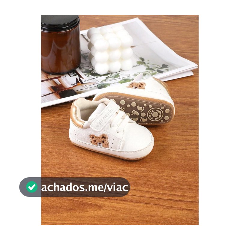 1 Par de Sapatos Esportivos Casuais Planos com Gancho e Fecho de