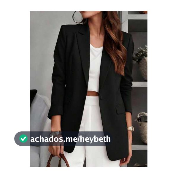 Blazer Feminino de Cor Sólida com Lapela Entalhada e Bolsos - Jaqueta de Escritório de Manga Longa com Botões na Frente, Roupa Casual de Negócios Preta, Oversized