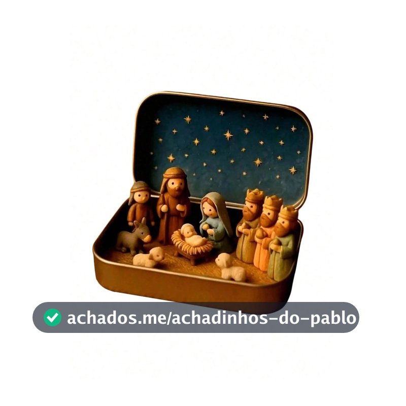 1 Conjunto/1 Peça - Conjunto de Cena de Natalidade, Inclui Caixa de Lata, Modelo de Cena de Natalidade, Figuras, Adequado para Cena da Sagrada Família, Conjunto de Caixa de Lata com Figuras, Conjunto de Cena de Natalidade em Miniatura Feito à Mão, Decoração de Feriado, Presente para Amigos, Usado pa...